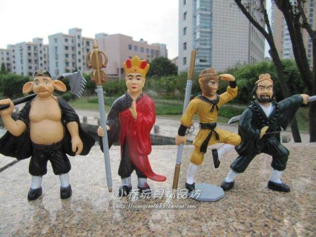 Journey to the West Children's Toys Monkey King Doll Bajie Tang Seng Sha Seng Toys Master and Apprentice 4 Persons Ornament Resistant to Fall