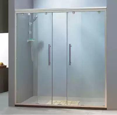 Shower room luxury hanging door two solid two live bathroom push-pull water baffle door tempered glass is covered by safety
