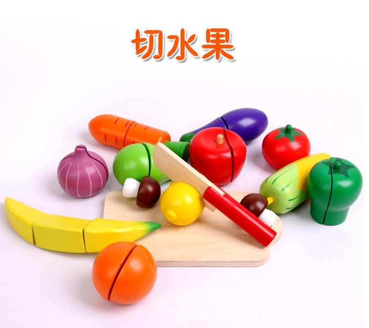 Wooden Emulation Fruits Vegetable Cheesele Costume House Wine Puzzle Labor Handmade Toy 2345 Birthday Present