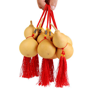 Natural gourd Feng shui gourd town house opening evil gourd belt Chinese knot gourd 10-12 cm 5 starting shots