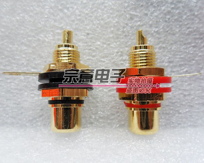 Pure Copper Gilded AV Audio Power Amplifier Full Copper Gold Plated Rca Socket Lotus Socket Fever Plug Terminals