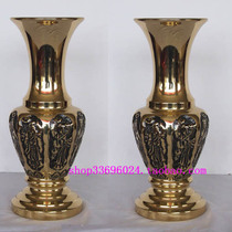 Taiwan bronze incense burner Furnace glass Buddha Cup * 10 inch eight fairy copper vase regular copper (1 pair) high 30cm