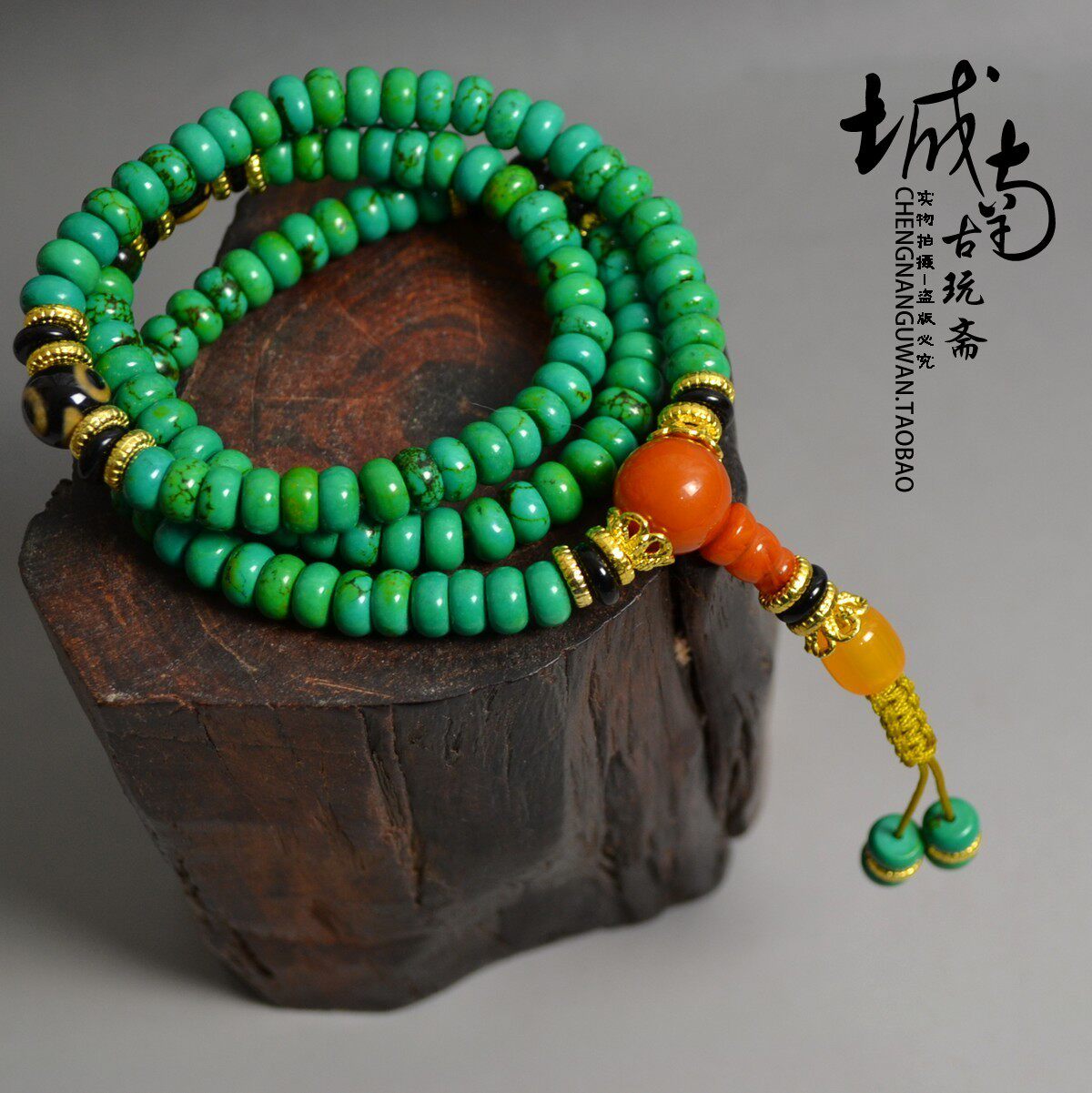 Tibet Tantric Turquoise 108 Szu Buddha Bead Rosary Beads Banzhu Abacus Bead Handstring Necklace Tian Pearl National Jewelry 8mm