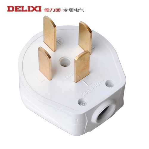 德力西 Трехфазная четырехпроводная розетка, 380 В, четыре отверстия, 25 А, 3-фазная, 4-проводная, четырехпроводная вилка, кондиционер с плоским основанием