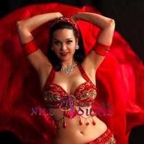 Neilos Exquisite handicraft Belly dance Pure silk gauze hand yarn Christmas Red