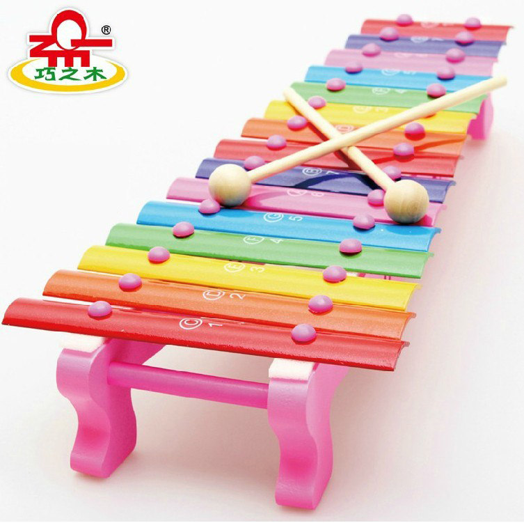 Children's early education Orff music toy wooden percussion instrument piano 15-tone scale aluminum sheet hand-knocking piano fifteen-tone piano