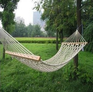 Cotton camping mesh hammock coarse hanging hammock outdoor single camping field survival