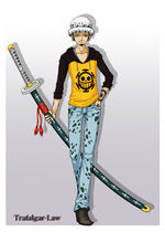 Sea thief King One Piece Trafalgaro blouses t-shirt cosplay clothing to be ordered