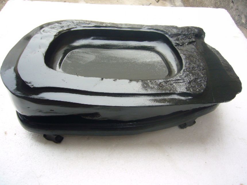 Grandma's inkstone hall * handmade stone carving craft gifts decoration she inkstone side by side * with eyebrow inkstone * send emblem ink