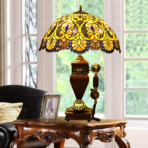 Color Decorative Retro Telephone Desk Lamp Sitting Area Telephone Desk Lamp Cafe Telephone Desk Lamp Desk Lamp