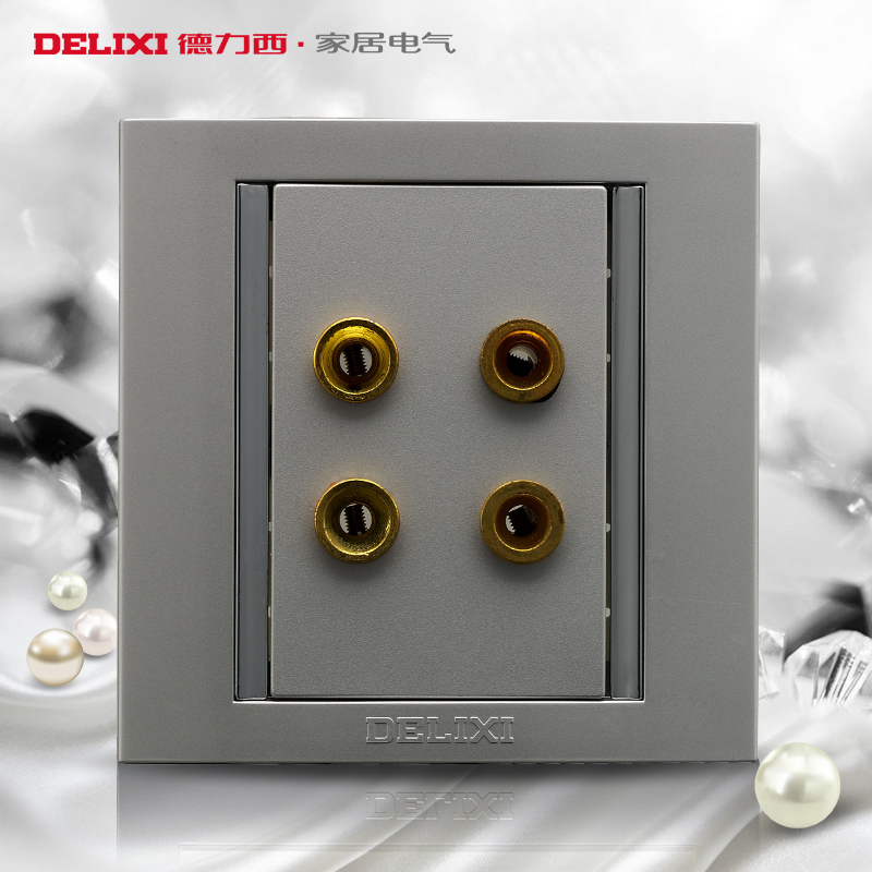Dresy Switch Socket Socket Panel Switch Panel Wall Switch Silver Color Four Sound Socket