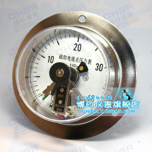 YXC-100ZT magnetic aid type axial electric junction pressure gauge 40MPa vulcanized rubber and plastic oil hydraulic press Manusein meter 