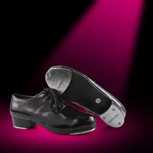 Tap dance shoes Dance tap dance shoes men's and women's adult patent leather children's hard-soled bright leather dance lace-up dance shoes