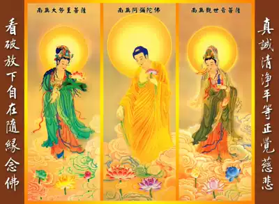 Zilitang is connected to the South without the West (HD) with the name of the Buddha statue-silk hanging painting