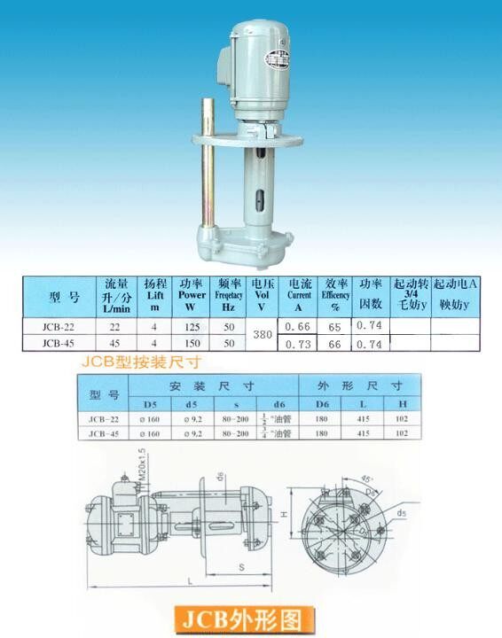 Machine Tool Pump JCB-22 Pump Three Phase Pump Machine Tool Pump 125W Machine Tool Cooling Pump