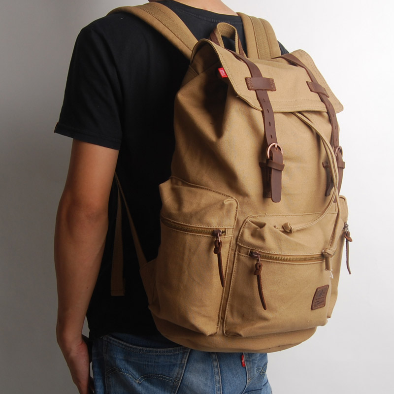 Light Yin's story Korean version Leisure men and women Outdoor travel bag Double shoulder bag Bag Sports Water Glass Canvas