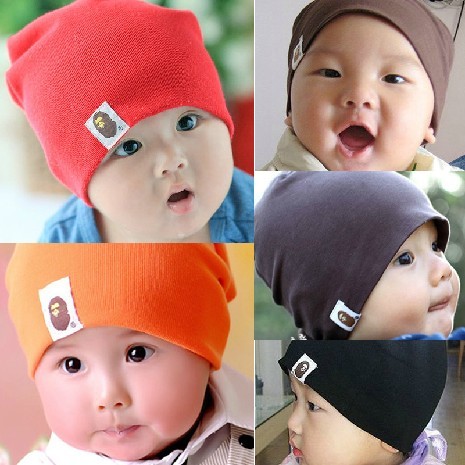 Baby knitted hat Korean version cute handsome Ape head Baby pullover hat spring and autumn and winter special price