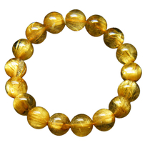 Shuiyu Bingpo 674 Mens Natural Titanium Bracelet Golden Crystal Bracelet Shunfa One Picture One