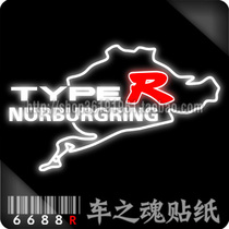 Reflective F1 track sticker-rear window sticker-typeer Nürbgring track cover sticker head sticker universal car sticker