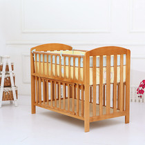 Korean solid wood crib multifunctional childrens bed baby bed extra large storage cabinet liftable guardrails multiple saving options