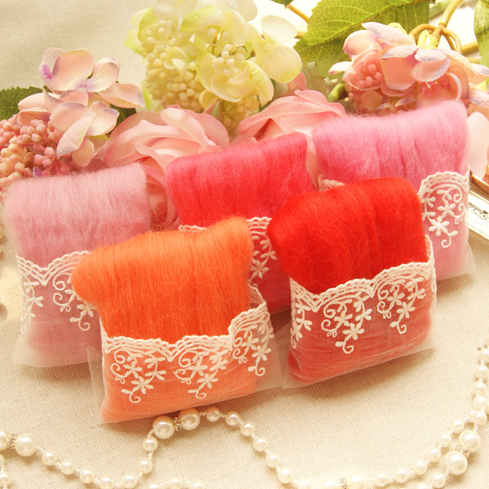 Red series wool brush strips one thousand cherry wool felt wool felt handmade diy imported high-quality raw material suit