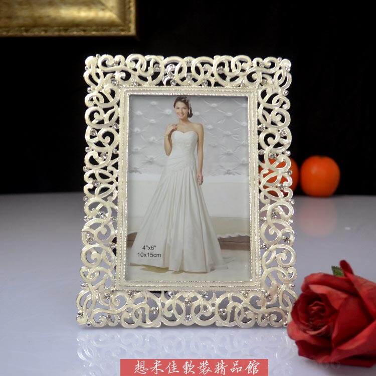 High-Quality European-Style Silver-Plated White Metal Photo Frame, Diamond-Encrusted Picture Frame, 6inch 7inch Home Decor Accessories, High-End Gifts High-Quality European-Style Silver-Plated White Metal Photo Frame, Diamond-Encrusted Picture Frame, 6inch 7inch Home Decor Accessories, High-End Gifts