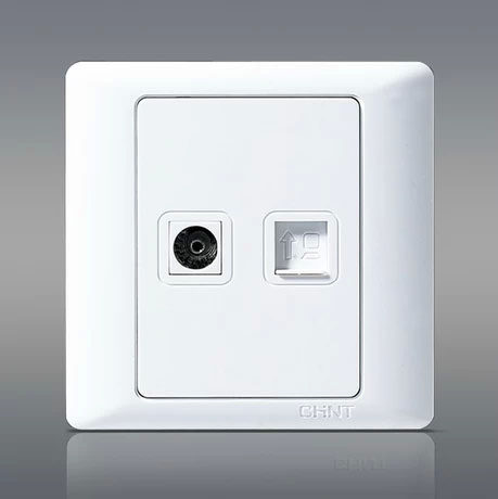 Zhengtai Switch Socket 86 Type NEW7G Series NEW7-G212 Cable TV Internet Wire Computer Outlet Composition