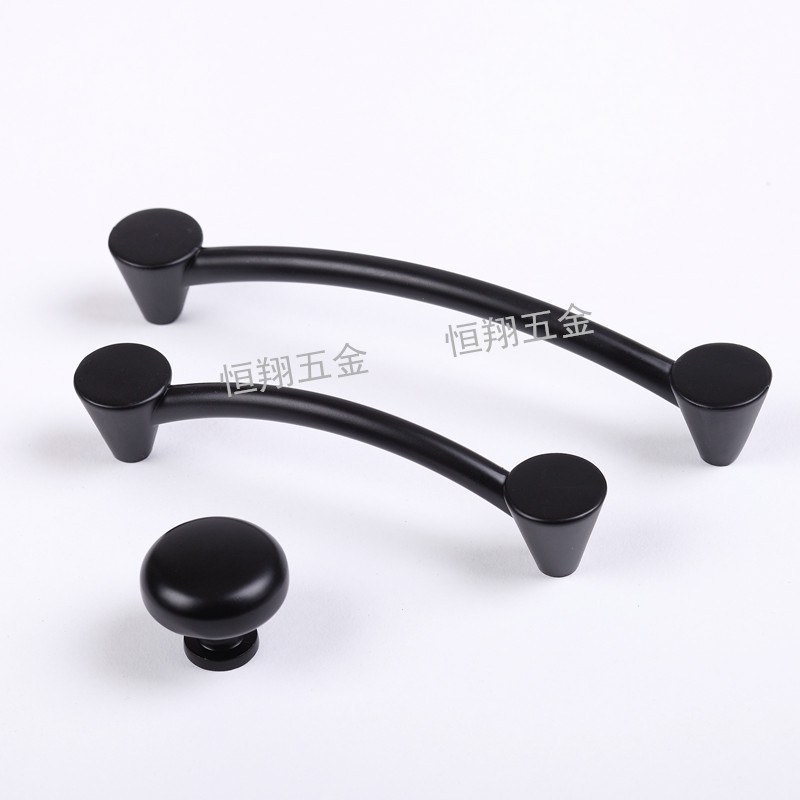 Modern black hand dresser drawer shoe cabinet door handle simple European antique door handle TY060