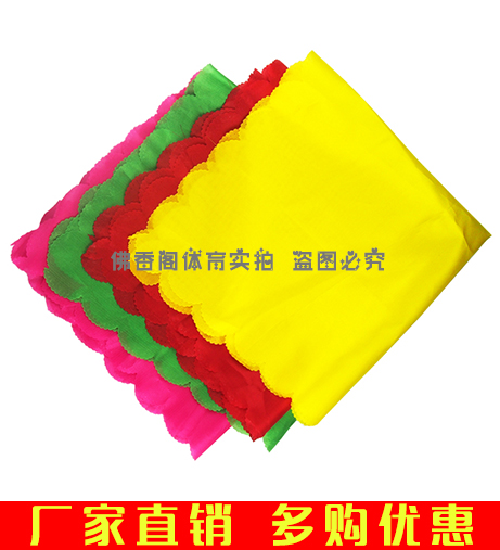 Dance square scarf waist drum stick colorful silk musical instrument red ribbon square dance yangko red yellow green pink silk cloth
