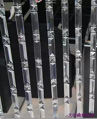 High-end transparent triangular long crystal bead curtain living room compartment entrance KTV bar decoration hanging curtain Glass door curtain