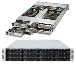 Ultra-micro 2U quadron Twin server quasi-system 6027TR-HTRF LGA2011 X9DRT-HF X9DRT-HF