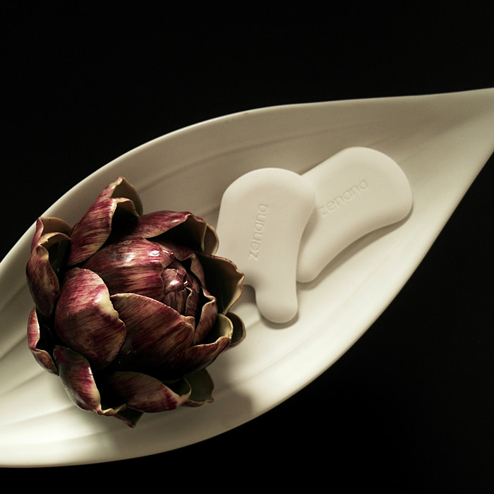 Full reduction Zhennuo Bama white mud low magnetic microcrystalline scraping stone 1 small V face to eliminate edema