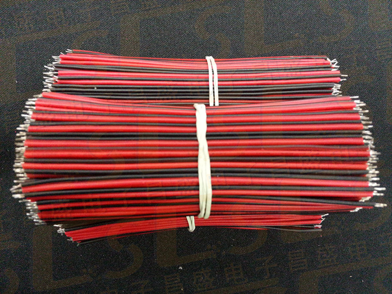 2468#26 100MM wire red and black parallel wire ROHS both ends 3MM dipped in tin 500PCS tie