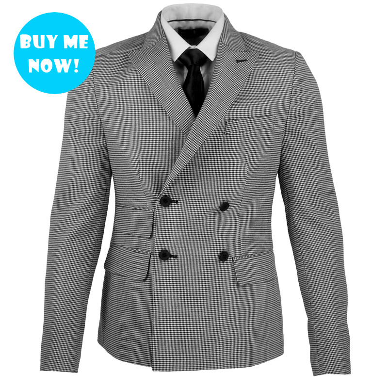 Купить Пиджак, Костюм БТО мужской черный и белый ломаную клетку ...