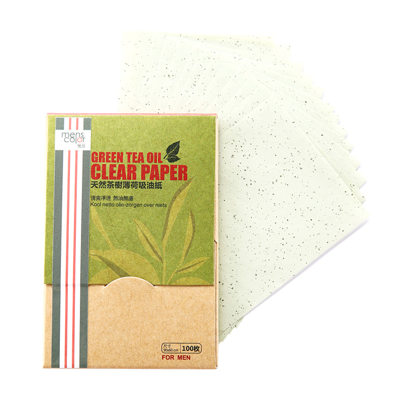 包邮 梵可茶树薄荷吸油纸 男士面部吸油纸膜100片装 清爽控油蓝膜