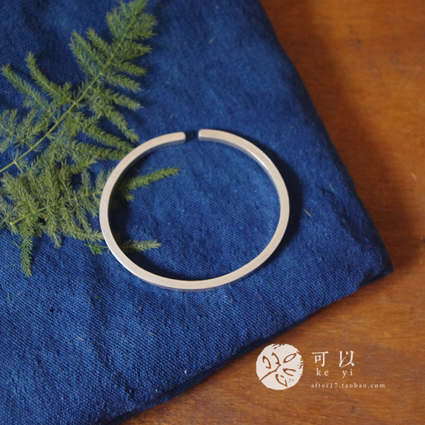 (small island hand for spot) (as long as it grows seriously) The foot silver pure handmade silver bracelet