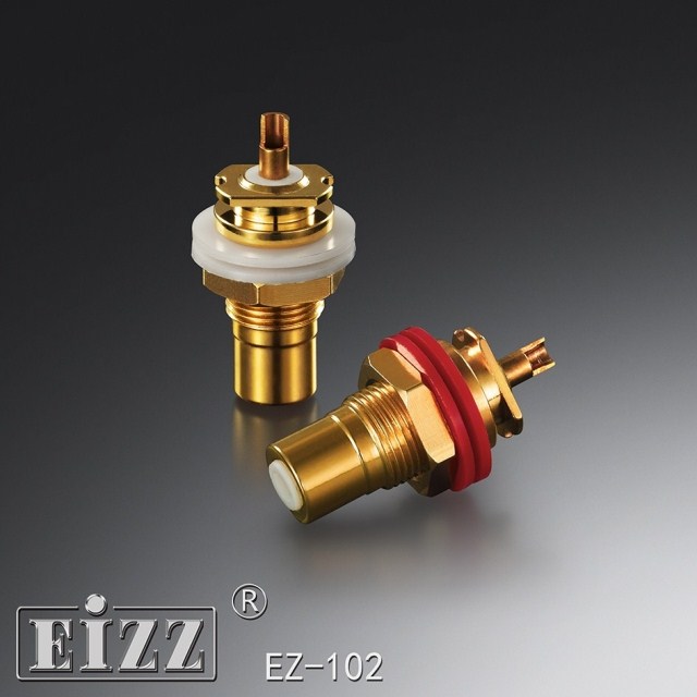 EIZZ EZ-102 phosphor bronze gold-plated audio plug AV audio amplifier Lotus mother seat RCA signal socket