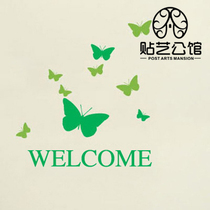 Welcome plate living room concierge restaurant clothing shop coffee shop glass door decoration wall sticker D-005 Welcome