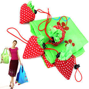 2488 creative big number strawberry shopping bag eco-friendly bag strawberry bag folding bag fashion portable containing handbag-Taobao