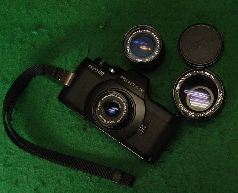 The Pentax Auto 110 One machine for three heads.