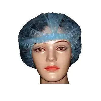 Disposable non-woven hat dustproof strip hat Workshop hat headgear White blue single and double ribs