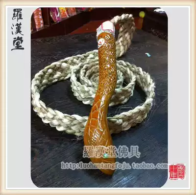 Dragon head rope Super ring fascism craft gift decoration peach wood carving Temple provider