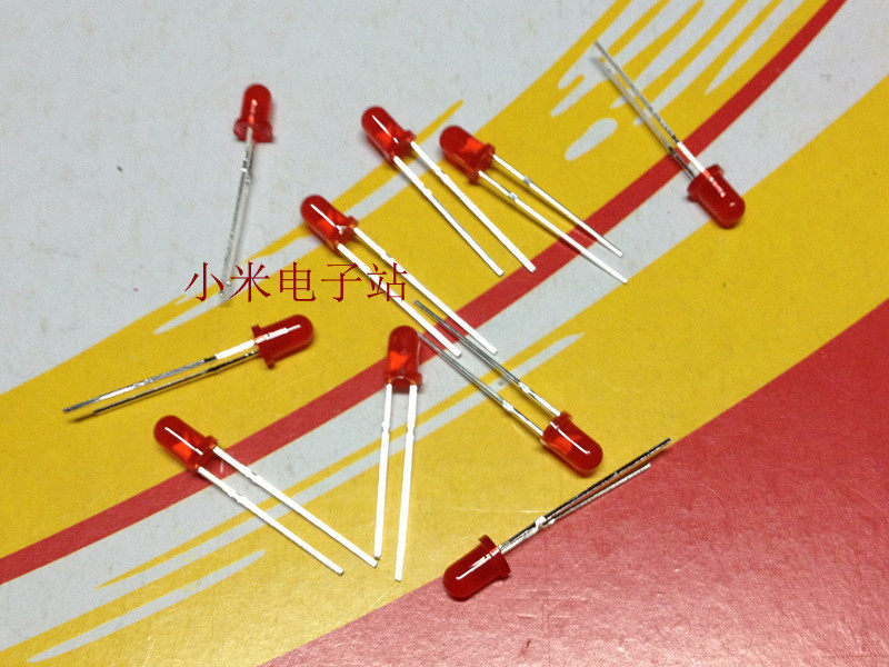 F3 red light-emitting diode 3mm bright short leg LED Kuangtong KENTO light-emitting tube red light