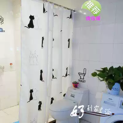 (Export couple Cat) high-grade waterproof mildew proof 1 8 wide * 2 0 high polyester fiber waterproof shower curtain