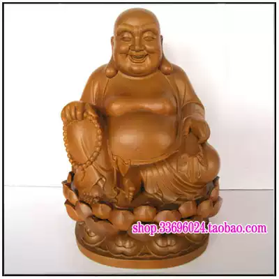 Ju Buddha Pavilion * Taiwan Buddha statue Xiao Nanmu 15 inch wood carving Maitreya Buddha carving Harvard