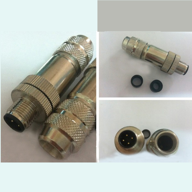 M12 Metal Shield screw connector Connector Socket Aviation Plug 2 Pin 3 Pin 4 Pin 5 Pin 8 Core