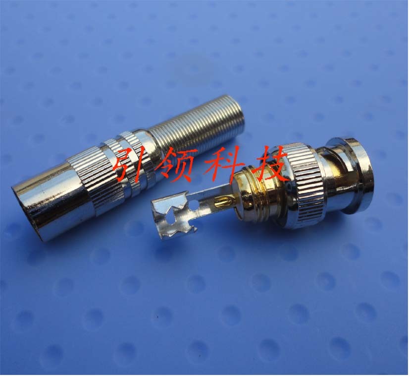 New all-copper gold-plated needle Surveillance camera Welded BNC connector Q9 connector Gold-plated shield