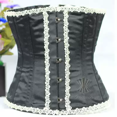 Annzley corset Lolita corset large size steel bone waist belt value-added black short section