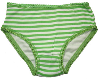 Hey! Foreign Trade 0-2 Years Old Girls' Slim-Fit Green and White Striped Cotton Briefs Shorts