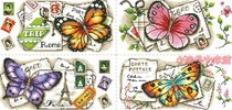Small house cross stitch DMC kit-butterfly postcard color butterfly